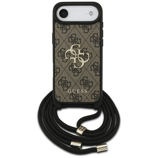 Puzdro pre Apple iPhone 17 Air, Guess, Crossbody Cord 4G Big Log, Hnedá