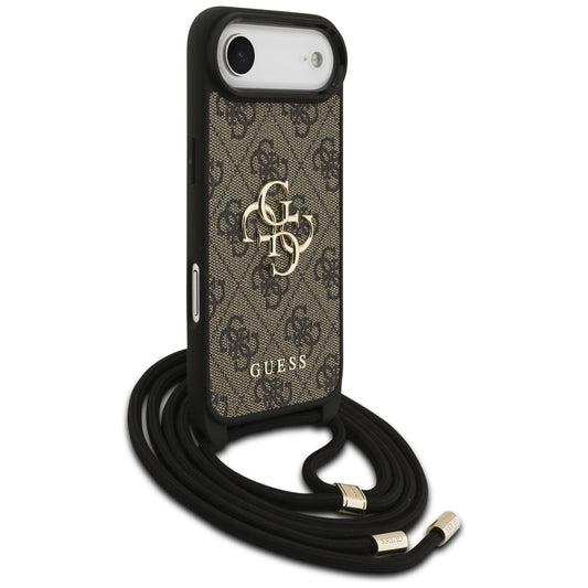 Puzdro pre Apple iPhone 17 Air, Guess, Crossbody Cord 4G Big Log, Hnedá