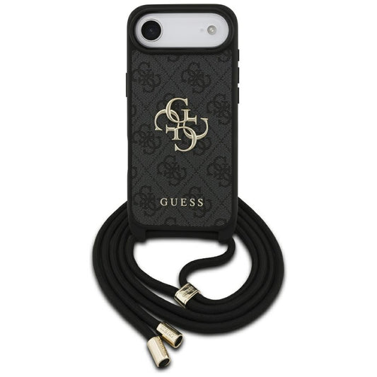 Puzdro pre Apple iPhone 17 Air, Guess, Crossbody Cord 4G Big Log, Čierne