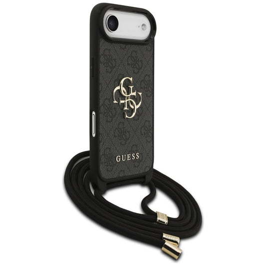 Puzdro pre Apple iPhone 17 Air, Guess, Crossbody Cord 4G Big Log, Čierne