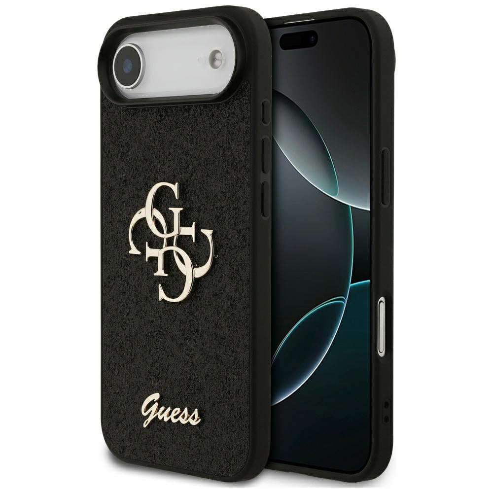 Puzdro pre Apple iPhone 17 Air, Guess, Fixed Glitter Big 4G, Čierne
