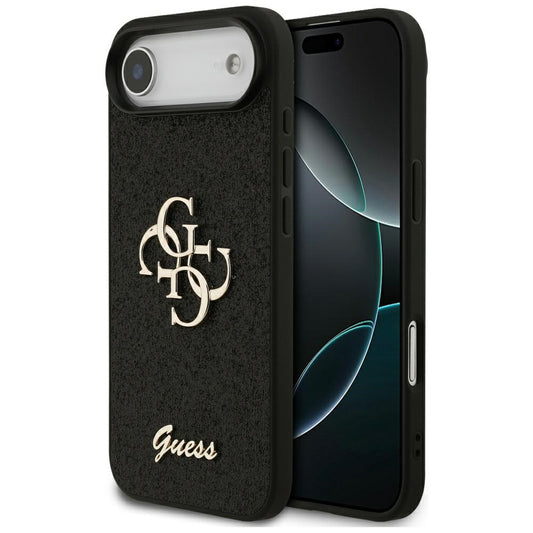Puzdro pre Apple iPhone 17 Air, Guess, Fixed Glitter Big 4G, Čierne