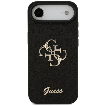 Puzdro pre Apple iPhone 17 Air, Guess, Fixed Glitter Big 4G, Čierne