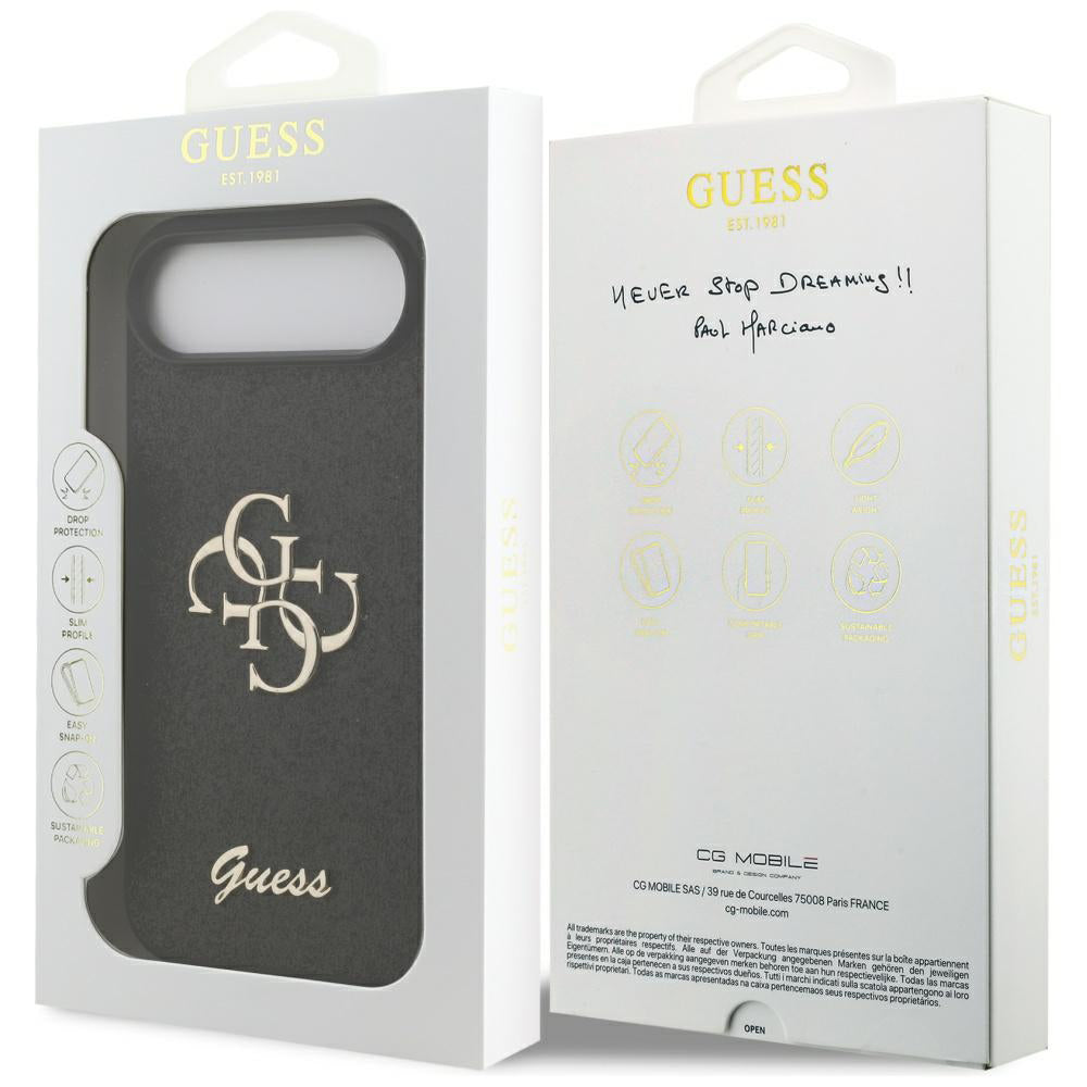 Puzdro pre Apple iPhone 17 Air, Guess, Fixed Glitter Big 4G, Čierne