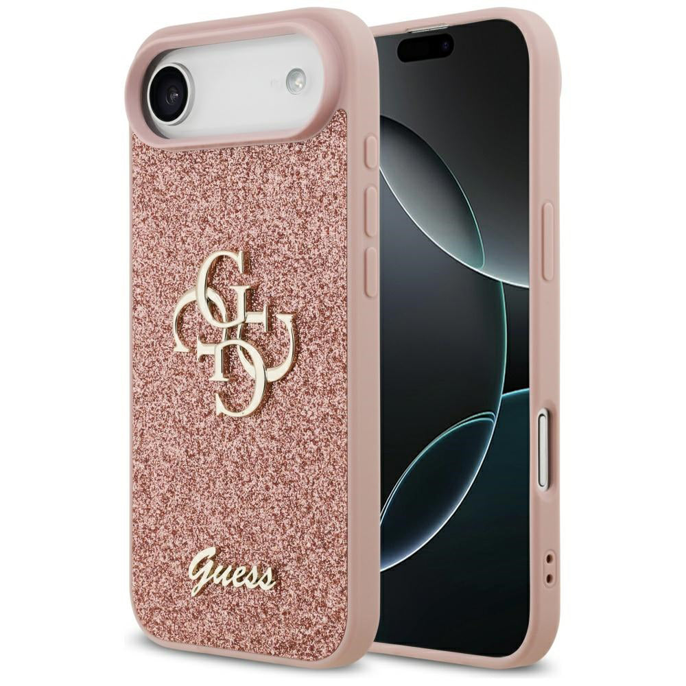 Puzdro pre Apple iPhone 17 Air, Guess, Fixed Glitter Big 4G, Ružové