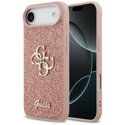 Puzdro pre Apple iPhone 17 Air, Guess, Fixed Glitter Big 4G, Ružové