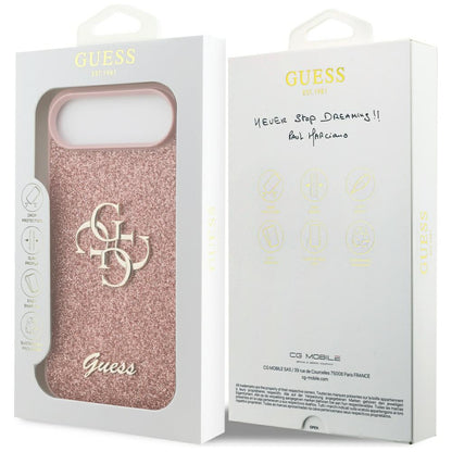 Puzdro pre Apple iPhone 17 Air, Guess, Fixed Glitter Big 4G, Ružové