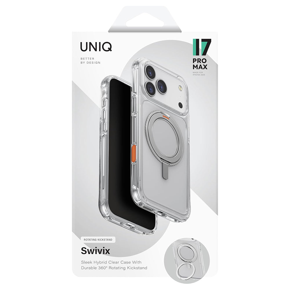Puzdro pre Apple iPhone 17 Air, UNIQ, Swivix, Strieborné