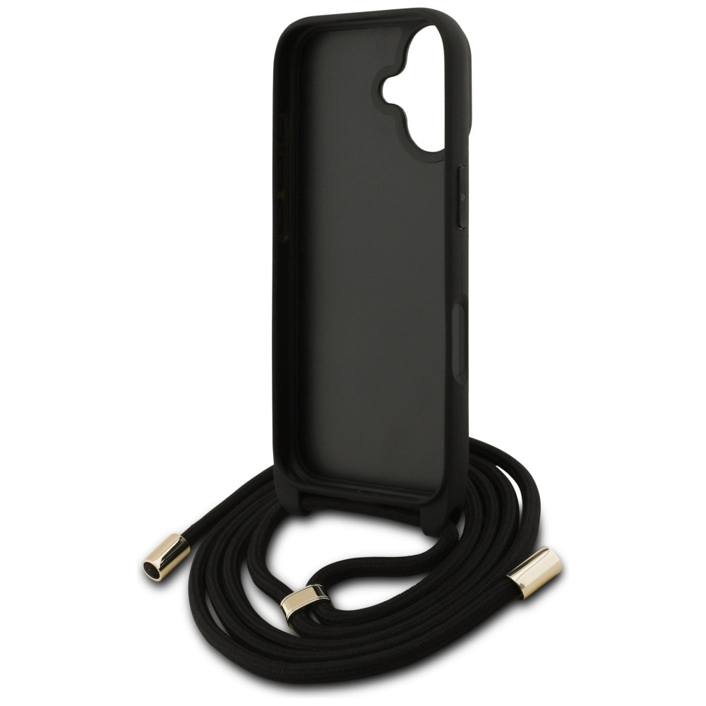 Puzdro pre Apple iPhone 17, Guess, 4G CBDY Big Logo with Cord Strap, Hnedé