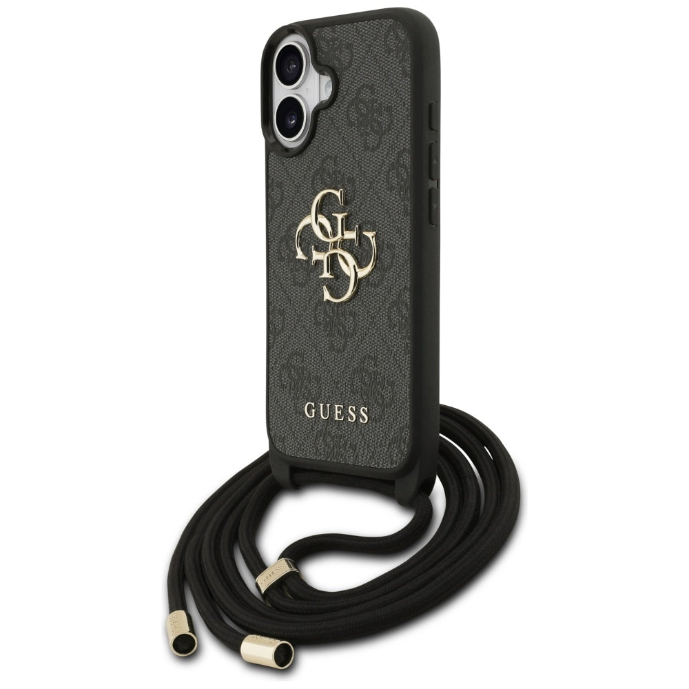 Puzdro pre Apple iPhone 17, Guess, 4G CBDY Big Logo with Cord Strap, Čierne