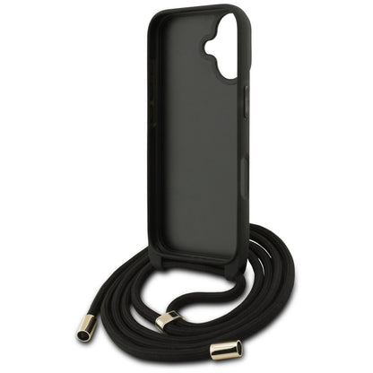 Puzdro pre Apple iPhone 17, Guess, 4G CBDY Big Logo with Cord Strap, Čierne