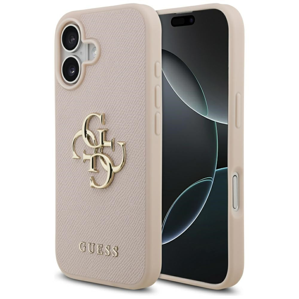 Puzdro pre Apple iPhone 17, Guess, 4G Grained Big and Classic Logo, Ružové