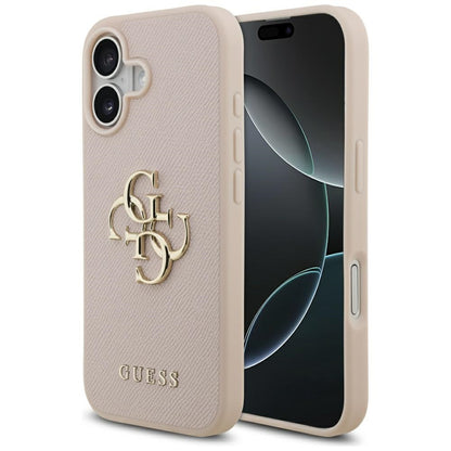 Puzdro pre Apple iPhone 17, Guess, 4G Grained Big and Classic Logo, Ružové