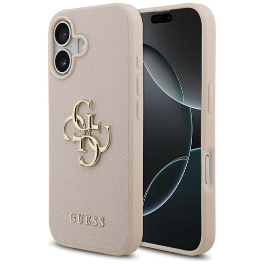 Puzdro pre Apple iPhone 17, Guess, 4G Grained Big and Classic Logo, Ružové