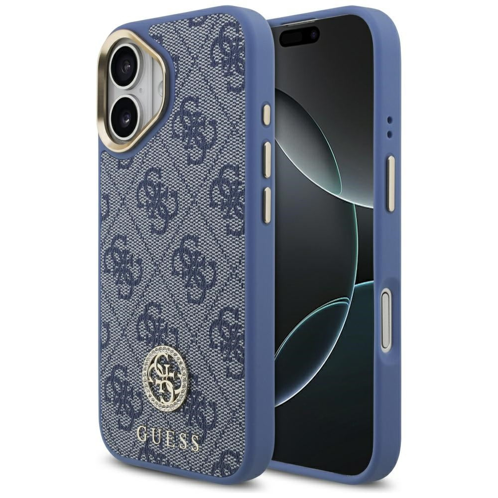 Puzdro pre Apple iPhone 17, Guess, 4G Strass Logo, Modrá