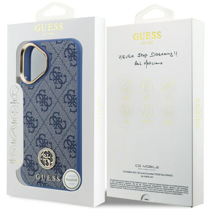 Puzdro pre Apple iPhone 17, Guess, 4G Strass Logo, Modrá