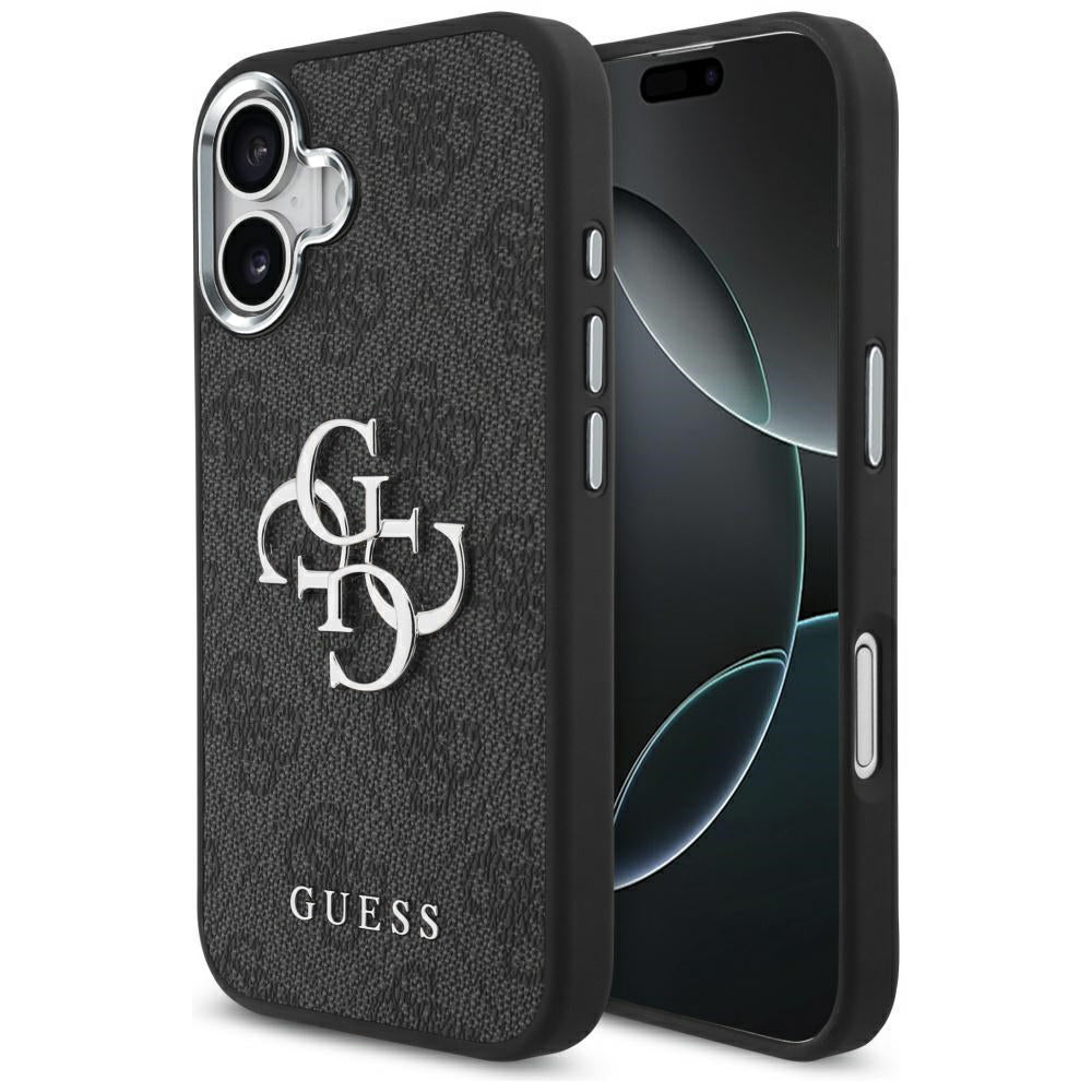 Puzdro pre Apple iPhone 17, Guess, Big 4G Logo Classic, Čierno Strieborné