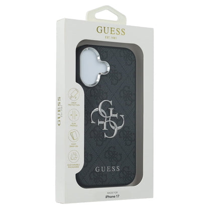 Puzdro pre Apple iPhone 17, Guess, Big 4G Logo Classic, Čierno Strieborné