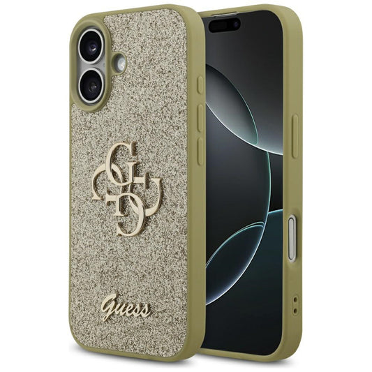 Puzdro pre Apple iPhone 17, Guess, Fixed Glitter Big 4G, Zlaté
