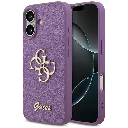 Puzdro pre Apple iPhone 17, Guess, Fixed Glitter Big 4G, Fialové