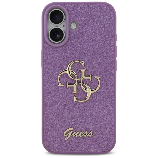 Puzdro pre Apple iPhone 17, Guess, Fixed Glitter Big 4G, Fialové