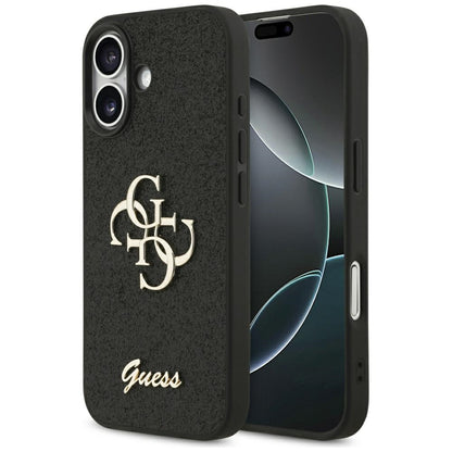 Puzdro pre Apple iPhone 17, Guess, Fixed Glitter Big 4G, Čierne