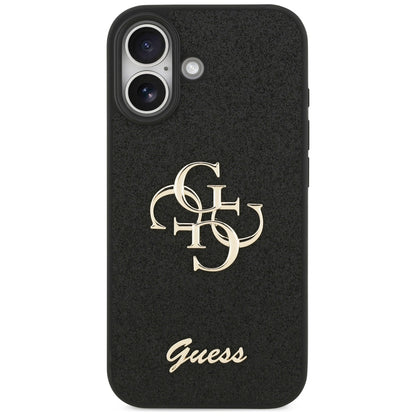 Puzdro pre Apple iPhone 17, Guess, Fixed Glitter Big 4G, Čierne