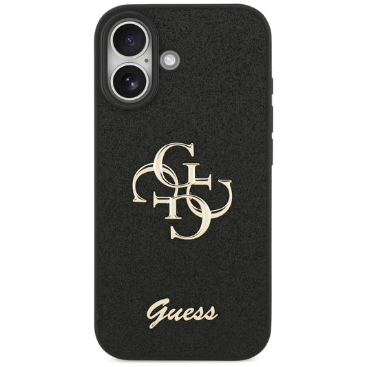 Puzdro pre Apple iPhone 17, Guess, Fixed Glitter Big 4G, Čierne