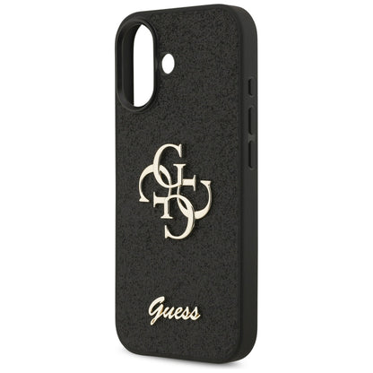Puzdro pre Apple iPhone 17, Guess, Fixed Glitter Big 4G, Čierne