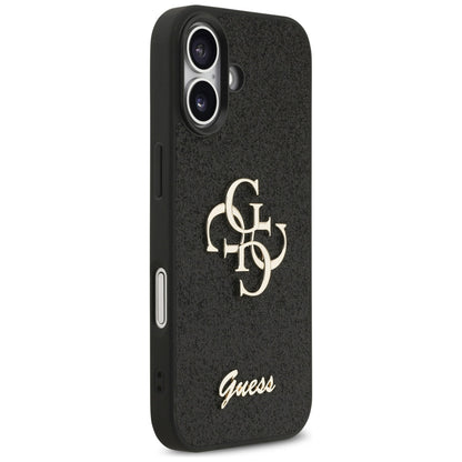 Puzdro pre Apple iPhone 17, Guess, Fixed Glitter Big 4G, Čierne