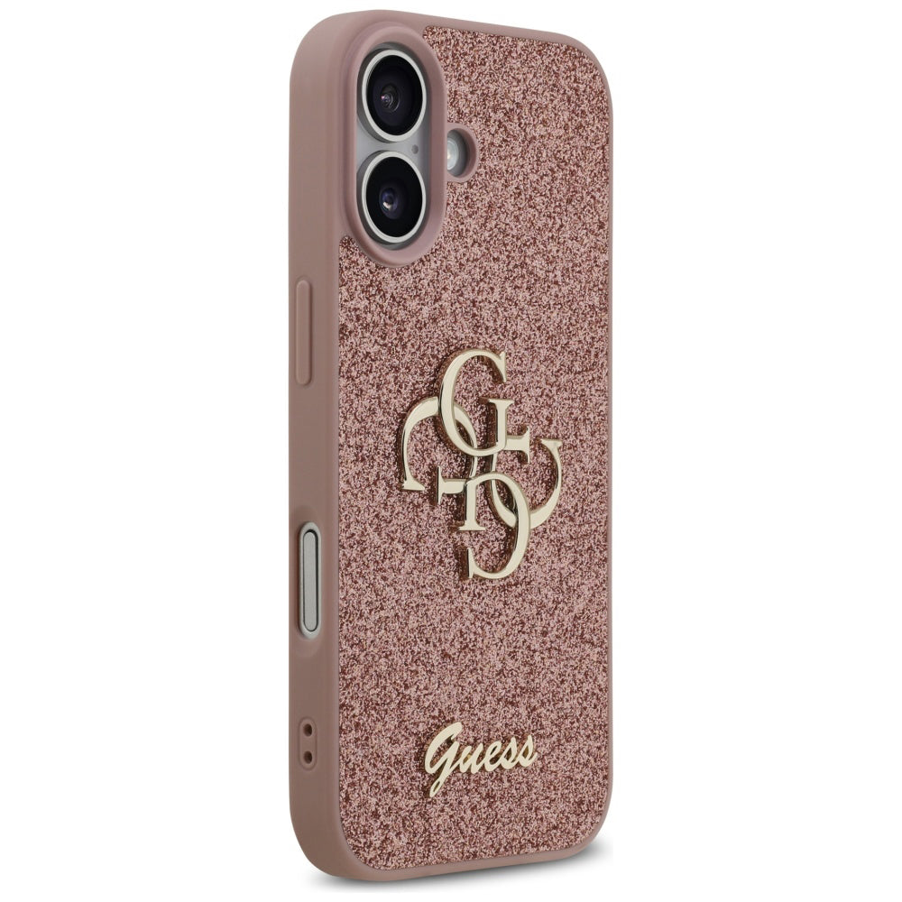 Puzdro pre Apple iPhone 17, Guess, Fixed Glitter Big 4G, Ružové