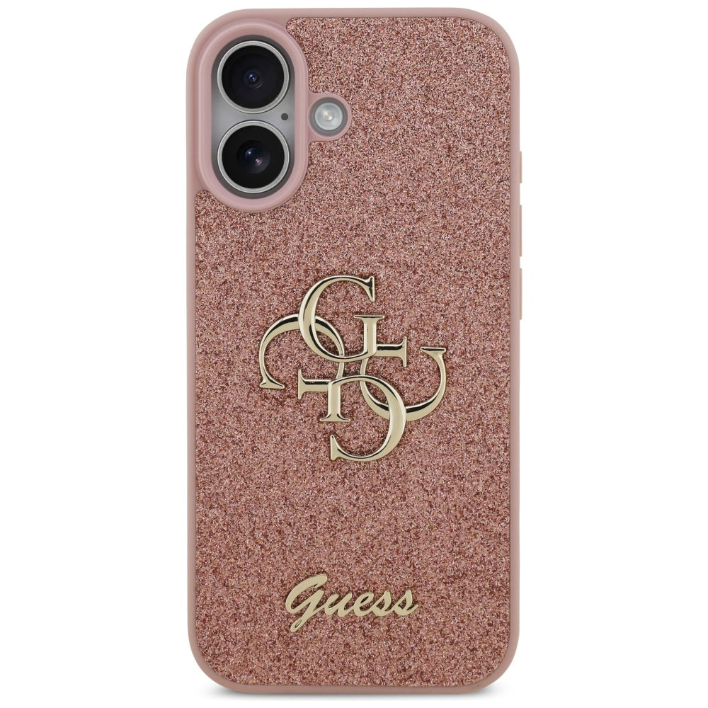 Puzdro pre Apple iPhone 17, Guess, Fixed Glitter Big 4G, Ružové