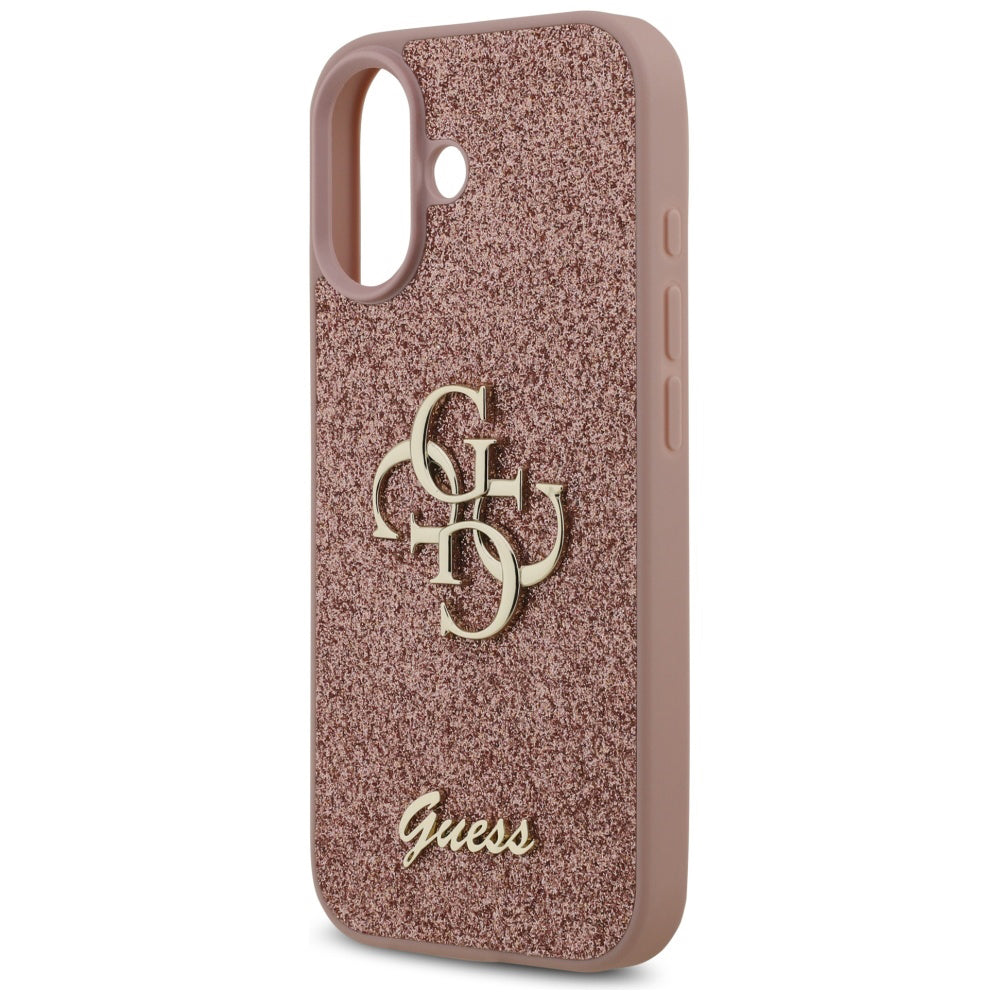 Puzdro pre Apple iPhone 17, Guess, Fixed Glitter Big 4G, Ružové