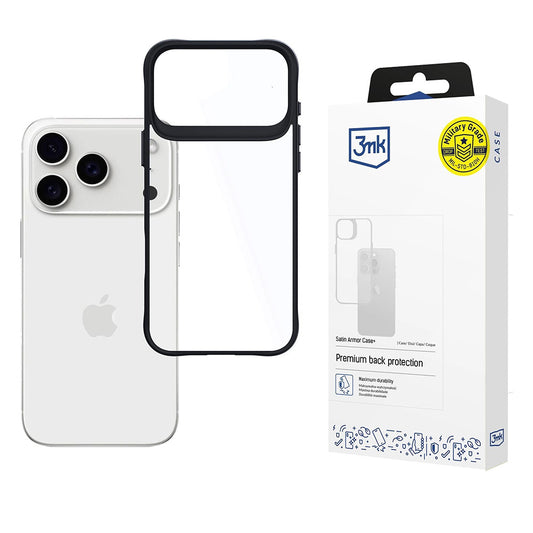 Puzdro pre Apple iPhone 17 Pro, 3MK, Satin Armor Case+, Čierne