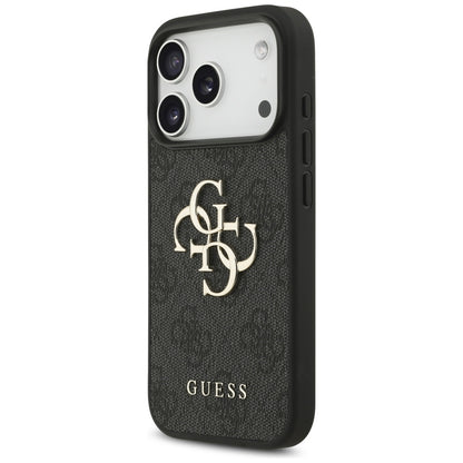 Puzdro pre Apple iPhone 17 Pro, Guess, 4G Classic Logo with Strap, Čierne