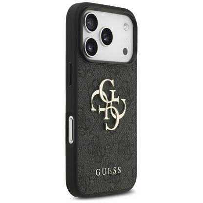 Puzdro pre Apple iPhone 17 Pro, Guess, 4G Classic Logo with Strap, Čierne