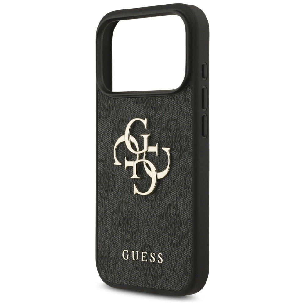 Puzdro pre Apple iPhone 17 Pro, Guess, 4G Classic Logo with Strap, Čierne