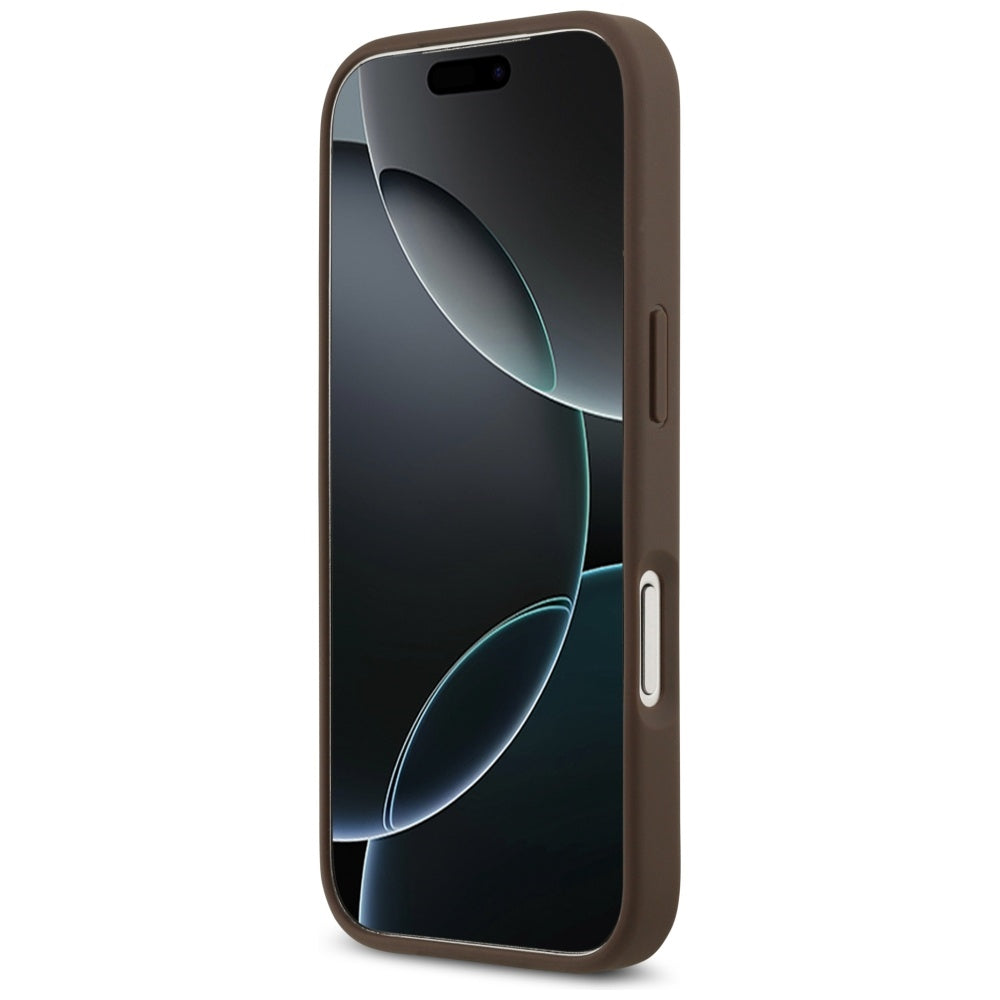 Puzdro pre Apple iPhone 17 Pro, Guess, 4G Double Card Triangle, Hnedá