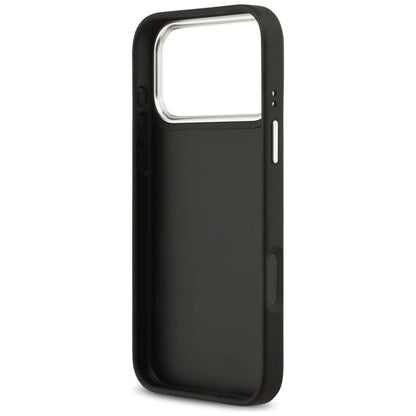 Puzdro pre Apple iPhone 17 Pro, Guess, 4G Grained Big and Classic Logo, Čierno Strieborné