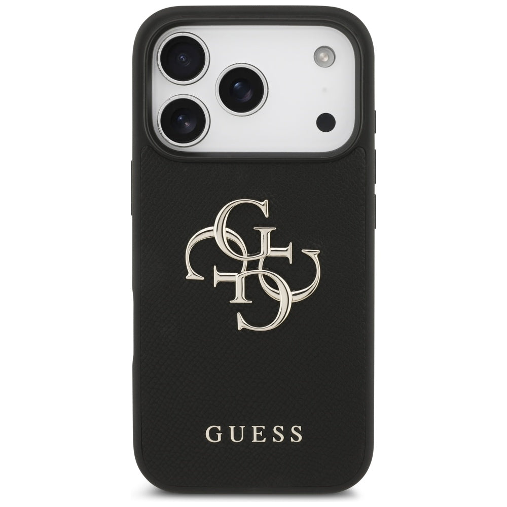 Puzdro pre Apple iPhone 17 Pro, Guess, 4G Grained Big and Classic Logo, Čierne