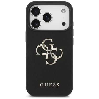 Puzdro pre Apple iPhone 17 Pro, Guess, 4G Grained Big and Classic Logo, Čierne