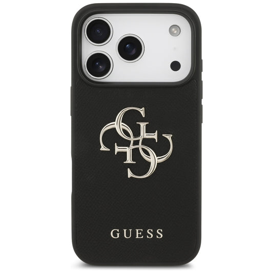 Puzdro pre Apple iPhone 17 Pro, Guess, 4G Grained Big and Classic Logo, Čierne