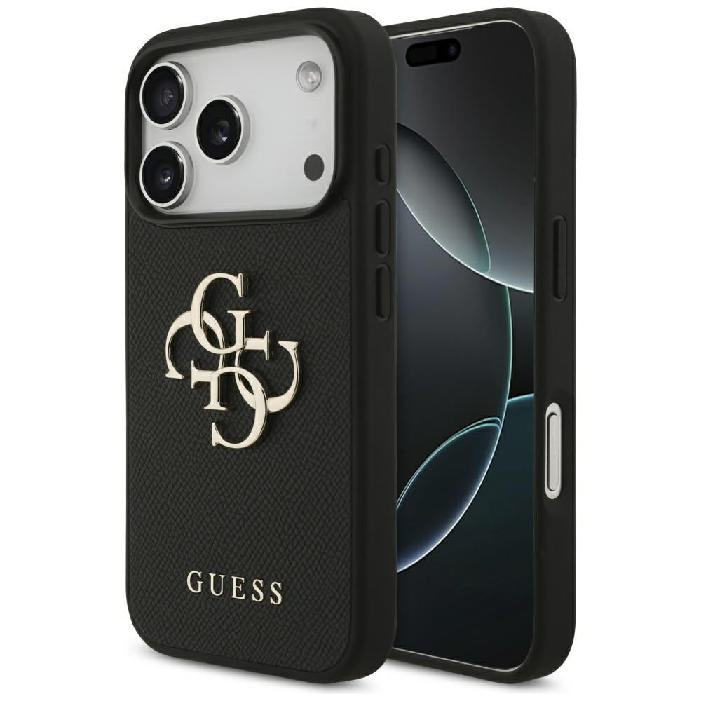 Puzdro pre Apple iPhone 17 Pro, Guess, 4G Grained Big and Classic Logo, Čierne