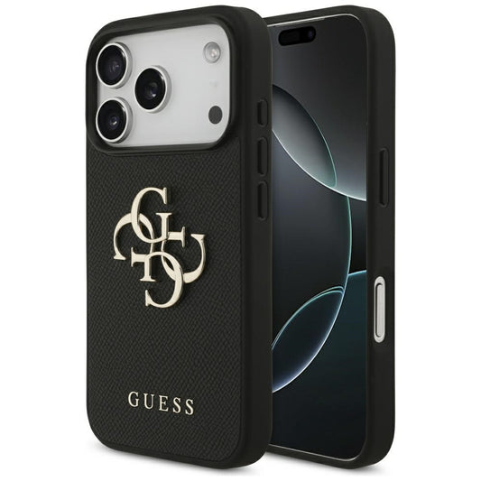 Puzdro pre Apple iPhone 17 Pro, Guess, 4G Grained Big and Classic Logo, Čierne