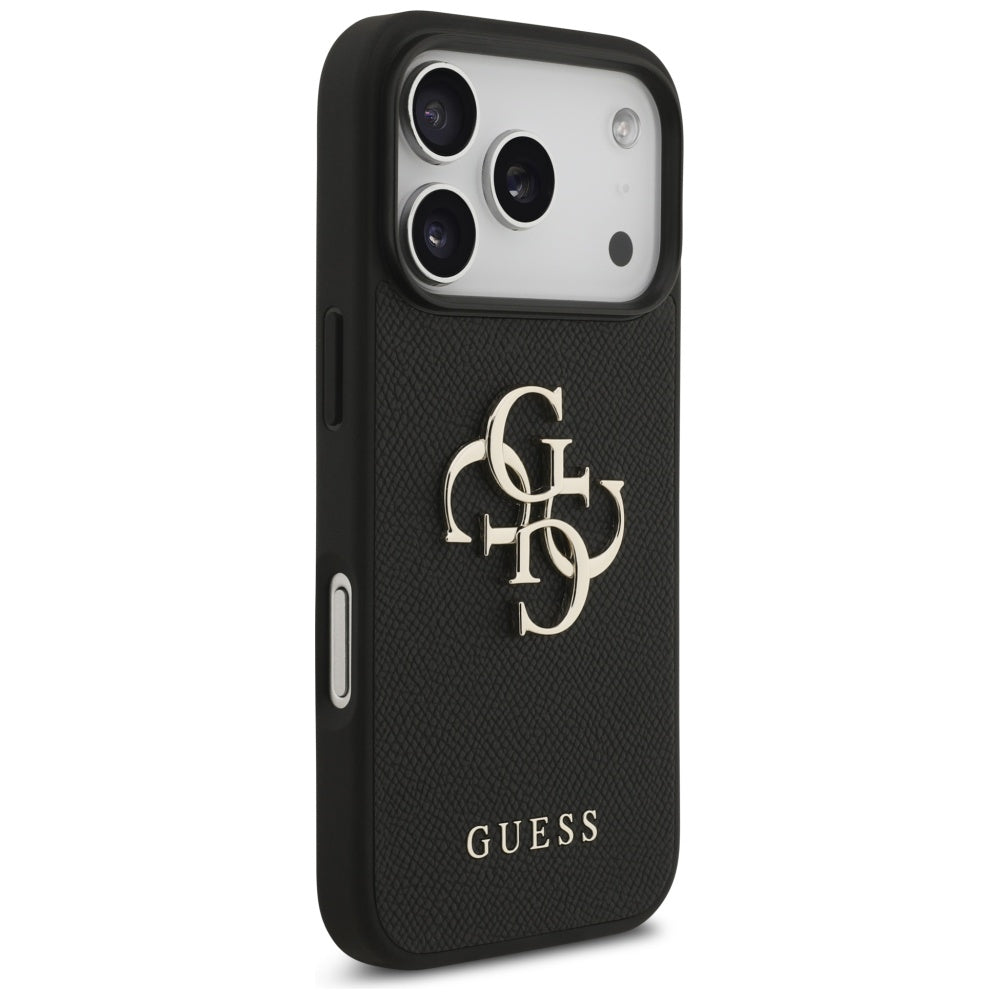 Puzdro pre Apple iPhone 17 Pro, Guess, 4G Grained Big and Classic Logo, Čierne