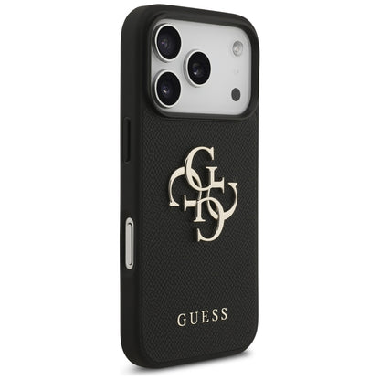 Puzdro pre Apple iPhone 17 Pro, Guess, 4G Grained Big and Classic Logo, Čierne