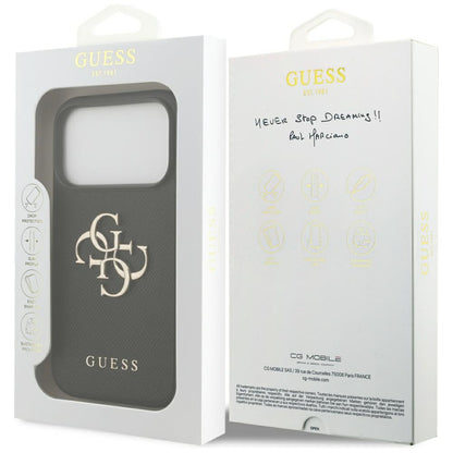 Puzdro pre Apple iPhone 17 Pro, Guess, 4G Grained Big and Classic Logo, Čierne
