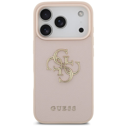 Puzdro pre Apple iPhone 17 Pro, Guess, 4G Grained Big and Classic Logo, Ružové