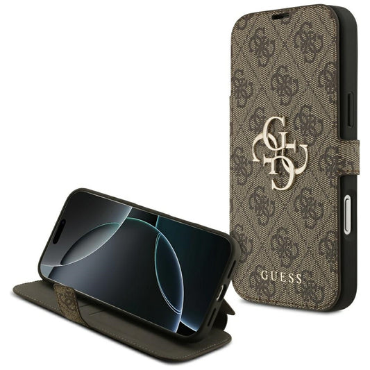 Puzdro pre Apple iPhone 17 Pro, Guess, 4G Metal Logo, Hnedé
