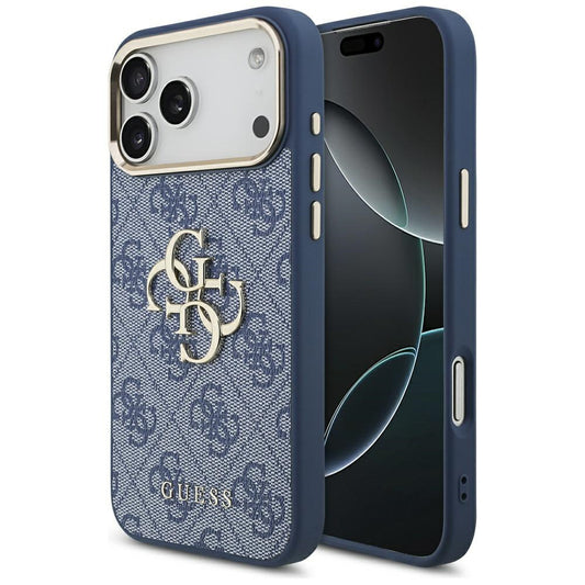 Puzdro pre Apple iPhone 17 Pro, Guess, Big 4G Logo Classic, Zlatomodrá